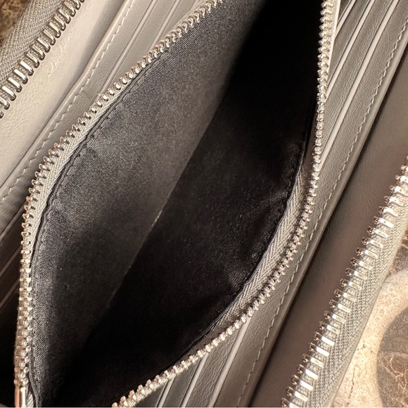 Christian Dior Long Zip Wallet With Box And Dust Bag Grey Monogram Diamond - Picture 8 of 10